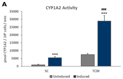 CYP1A2 Activity of hepatocytes cultured in TruVivo
